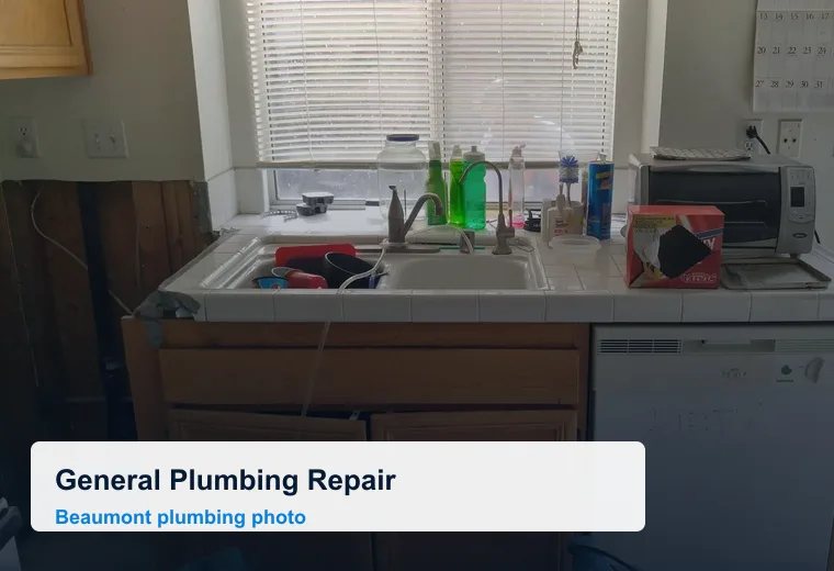 General plumbing repair and kitchen wall water line access in Beaumont